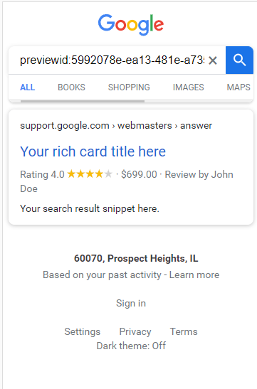 Google Rich Results Example
